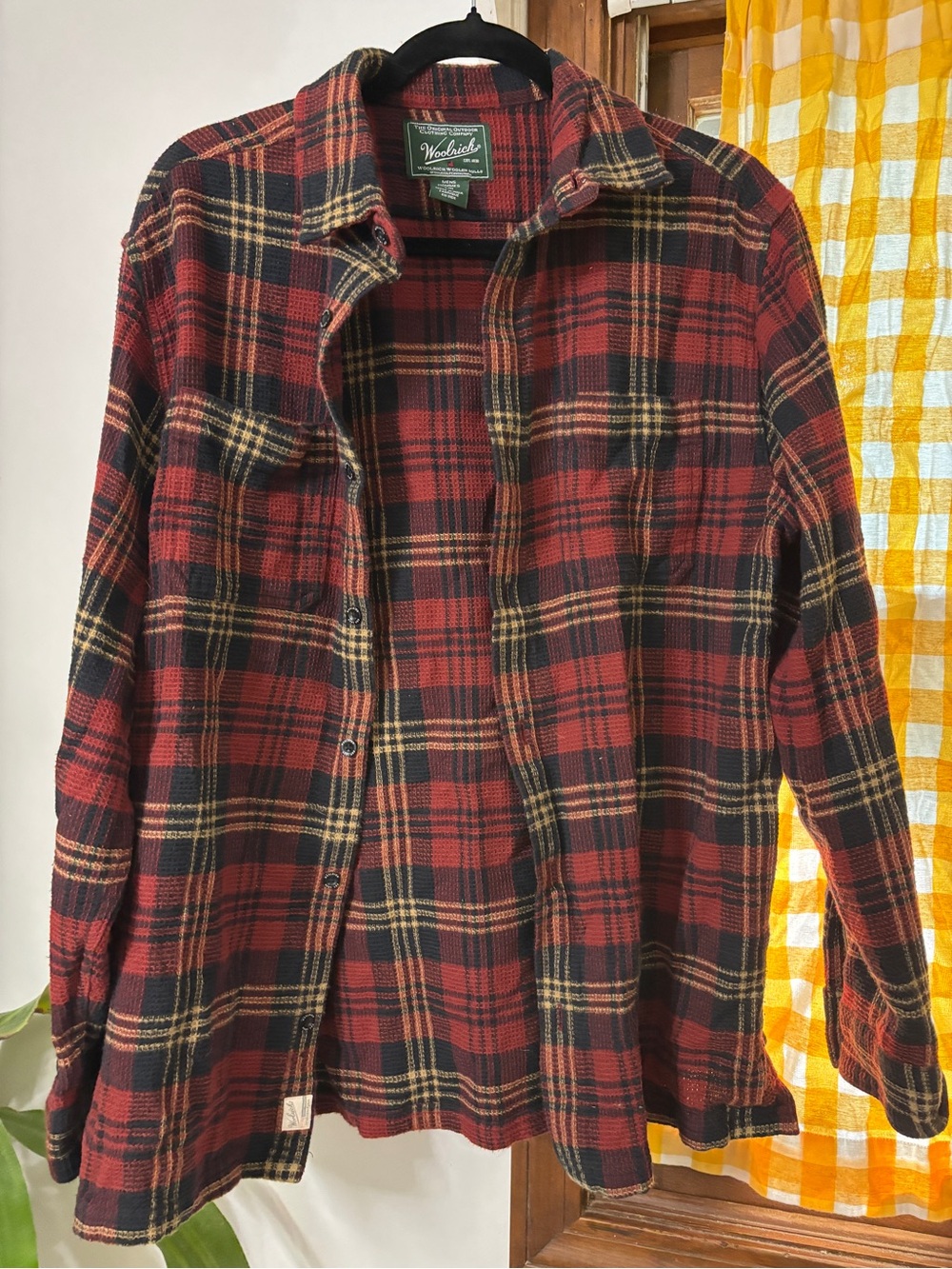 Woolrich Red and Black Plaid Wool Shirt Jacket